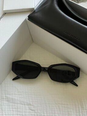 Gentle Monster Black Slim Sunglasses Minimal Chic Rectangle Frame